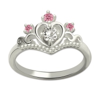 Prinzessin Tiara Ring mit Geburtsstein Platinum überzogen