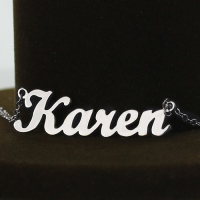 Individualisierte Handschrift Name Halskette aus Sterling Silber