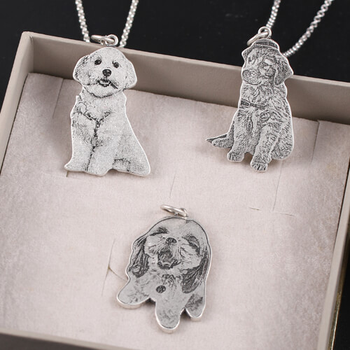gravierte Haustier-Schmuck Bild-Münzen-Halskette Haustier-Memorial personalisierte Hundehalskette personalisierter Hund-Charme Haustier-Foto-Halskette Haustier-Liebhaber